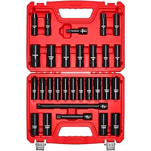 29-Pc VEVOR 1/2" Drive Impact Socket Set (SAE & Metric) $24.30 + Free S&H