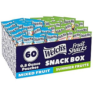 Select Accts: 60-Ct 0.8-Oz Welch's Fruit Snacks Pouches (Mixed & Summer Fruits) $8.80 w/ S&S