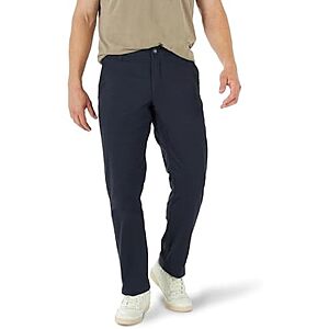 Lee Men's Extreme Motion Flat Front Relaxed Taper Pants (Navy)