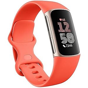 Fitbit Charge 6 Fitness Tracker (Gold/Coral) $76 + Free S&H