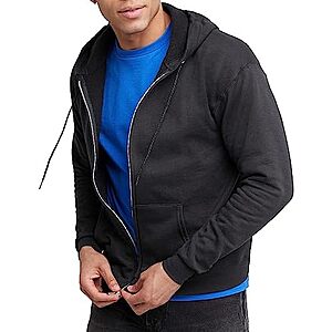 Hanes Men's EcoSmart Fleece Full-Zip Hooded Sweatshirt (Black)