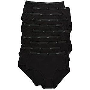 30-Pk Hanes Women's Full-Coverage Cotton Blend Panties (Size 7, Black)