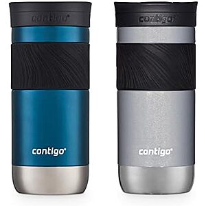 2-pk 16-oz Contigo Byron 2.0 Snapseal Insulated Stainless Steel Travel Mug 2 for