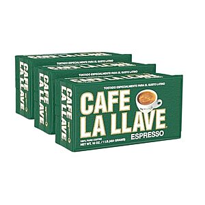 Select Accounts: 3-Pk 16-Oz Cafe La Llave Dark Roast Ground Espresso Coffee $14.10 w/ S&S