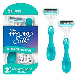 2-Ct 5-Blade Schick Hydro Silk Sensitive Women's Disposable Razors $3.20 w/ S&S