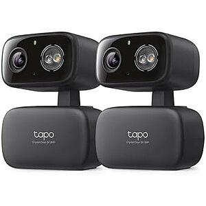 2-Pk Tapo HybridCam 360 2K 30 fps Pan/Tilt Wired Wi-Fi Outdoor Security Camera $50 + Free S&H