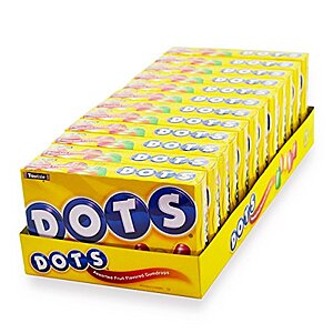 Select Accounts: 12-Pk 6.5-Oz DOTS Original Gummy Candy Boxes $9 w/ S&S