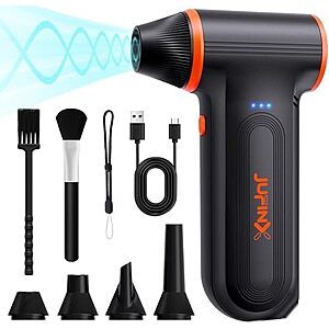 JUFINX X117 Rechargeable Electric Mini Compressed Air Duster w/ 4 Nozzles & 2 Brushes $19 + Free S&H