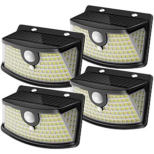 4-Pk Aootek 120 LED Outdoor Solar Motion Sensor Lights