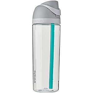 25-Oz Owala FreeSip Clear Tritan Plastic Water Bottle (Shy Marshmallow)