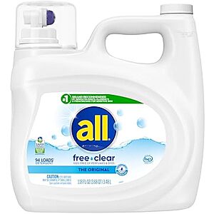 Select Accts: 118-Oz all Free Clear Liquid Laundry Detergent (Original) $9.40 w/ S&S
