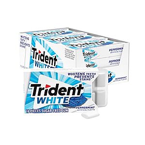Select Accounts: 9-Pk 16-Pc Trident White Sugar Free Gum (Peppermint) $4.95 w/ S&S