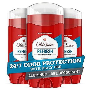 3-Pk 3-Oz Old Spice Men's Aluminum Free Deodorant Stick (Refresh) $6.75 w/ S&S