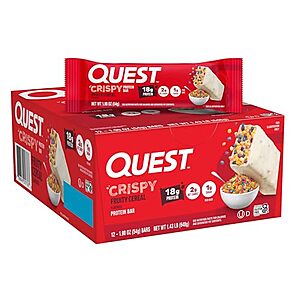 12-Ct Quest Nutrition Crispy Protein Bar (Fruity Cereal Flavor)