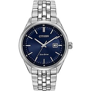 Citizen Men's Classic Addysen Eco-Drive Sapphire Crystal Blue Dial 41mm SS Watch $190 + Free S&H