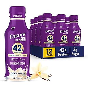 12-Pk 14-Oz Ensure Max Protein Shake (French Vanilla) $13.15 w/ S&S