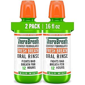 2-Pk 16-Oz TheraBreath Fresh Breath Oral Rinse (Mild Mint) $7.05 w/ S&S