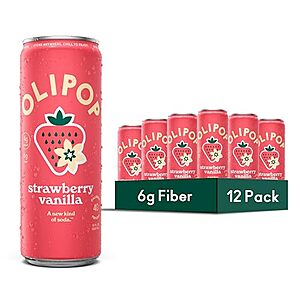 12-Pk 12-Oz OLIPOP Prebiotic Soda Pop (Strawberry Vanilla) $8.80 w/ S&S