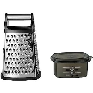 KitchenAid Gourmet Stainless Steel Box Grater w/ 3-Cup Storage Container (Black)