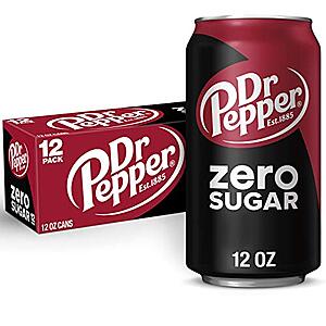 Select Accounts: 12-Pk 12-Oz Dr Pepper Zero Sugar Soda $4.55 w/ S&S