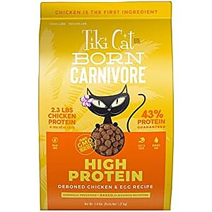 2.8-Lb Tiki Pets Born Carnivore High Protein Dry Cat Food (Deboned Chicken & Egg) $6.90 w/ S&S
