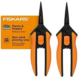 2-Pk 6" Fiskars Micro-Tip Pruning Snips