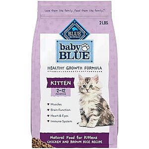 Select Accts: 2-lb Blue Buffalo Baby Blue Natural Dry Kitten Food (Chicken/Rice) $2.75 w/ S&S