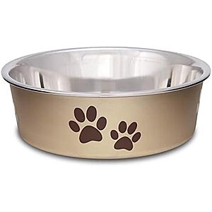 Loving Pets Bella Dog Bowl (Small 10-20 lbs, Champagne)