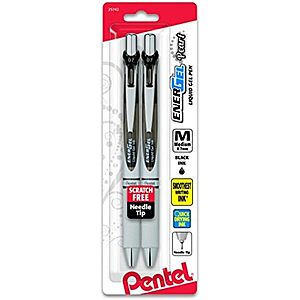 2-Pk Pentel EnerGel Pearl RTX Retractable Liquid Gel Pen 0.7mm Needle Tip (Black) $2.35 w/ S&S