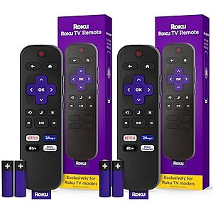2-Pk Roku TV Replacement Remote Control (Official Manufacturer Product)