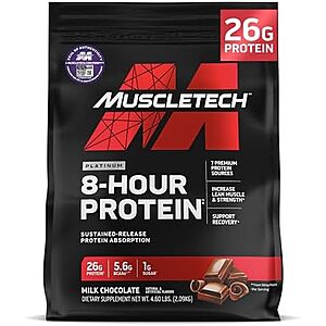 Select Accts: 4.6-Lb MuscleTech Platinum 8-Hour Protein Powder (Milk Chocolate) $38.60 w/ S&S + Free S&H