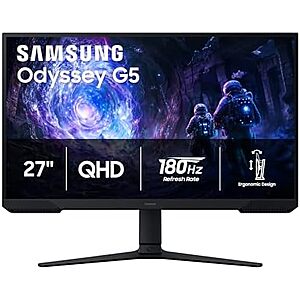 27" Samsung Odyssey G5 1440p 180Hz 1ms FreeSync VA Monitor $150 + Free S&H
