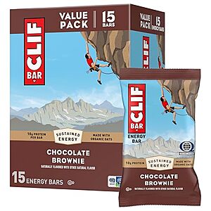 Select Accounts: 15-Pk 2.4-Oz CLIF BAR Protein Energy Bars (Chocolate Brownie) $9.95 w/ S&S