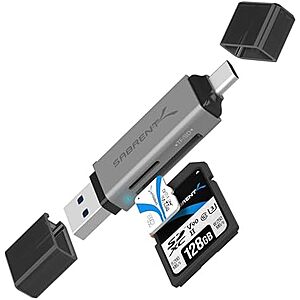 SABRENT USB 3.0 / Type-C microSD / SD Memory Card Reader (Speeds up to 5Gbps)