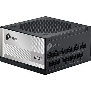 MSI PRO 850W A850PL PCIE5 80+ Platinum Fully Modular Gaming Power Supply $95 + Free S&H