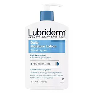 16-Oz Lubriderm Daily Moisture Hydrating Body & Hand Lotion w/ Vitamin B5 $4.60 w/ S&S