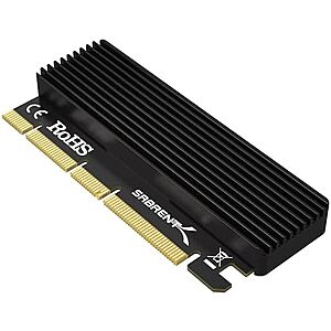 SABRENT NVMe M.2 SSD to PCIe X16/X8/X4 Adapter Card w/ Aluminum Heatsink