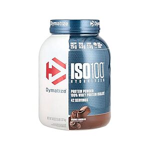 3-Lbs Dymatize ISO100 Hydrolyzed 100% Whey Protein Isolate Powder (Chocolate)