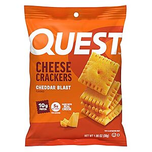 Select Accts: 12-Pk 1.06-Oz Quest Nutrition Protein Cheese Crackers (Cheddar Blast) $15.30 w/ S&S
