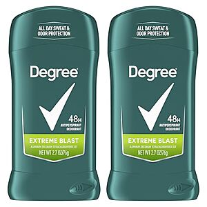 2-Pk 2.7-Oz Degree Men's Antiperspirant Deodorant Stick (Extreme Blast) $2.95 w/ S&S