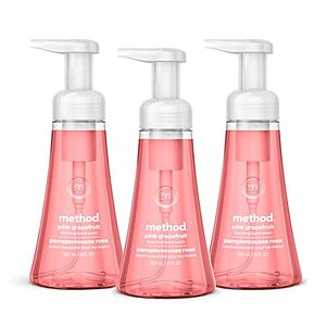 Select Accts: 3-Pk 10oz. Method Biodegradable Foaming Hand Soap (Pink Grapefruit) $7.10 w/ S&S