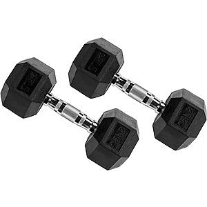 25-lb Fitvids Rubber Encased Hex Dumbbell (Pair) $40 + Free S&H w/ Amazon Prime