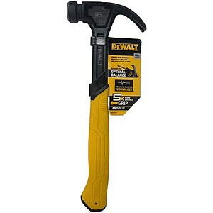 11.75" DeWALT Smooth Face 16-Oz Curve Claw Hammer w/ Steel Handle