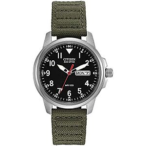 37mm Citizen Men's Eco-Drive Weekender Garrison Field Watch w/ Olive Nylon Strap $135 Or Less + Free S&H