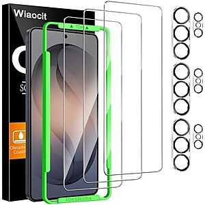 3-Pk Wiaocit Samsung S26 Ultra Tempered Glass Screen Protector w/ Lens Protector