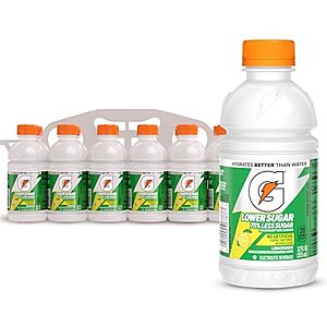 12-Pk 12-Oz Gatorade Lower Sugar Electrolyte Drink (Lemonade) $4.50 w/ S&S