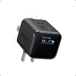 Anker Nano 45W USB-C Smart Display GaN Wall Charger (various)