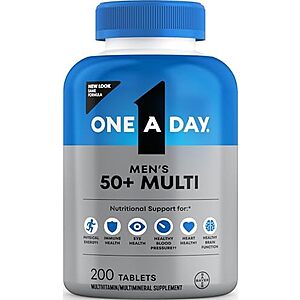 200-Ct One A Day Men’s 50+ Healthy Advantage Multivitamin $7.85 w/ S&S