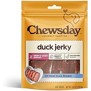 8-Oz Chewsday Tender Dog Treats (Duck Jerky)