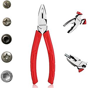 6.5" WORKPRO Linesman Combination S Screw Extractor Pliers